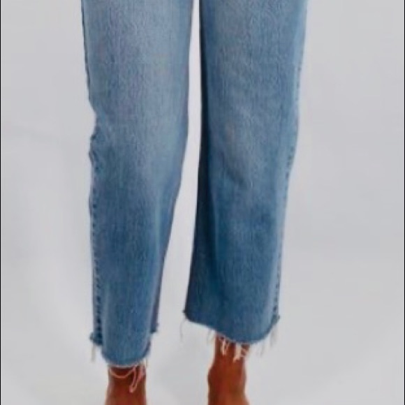 Denim Cut-Off Wide leg Pants - Picture 3 of 7